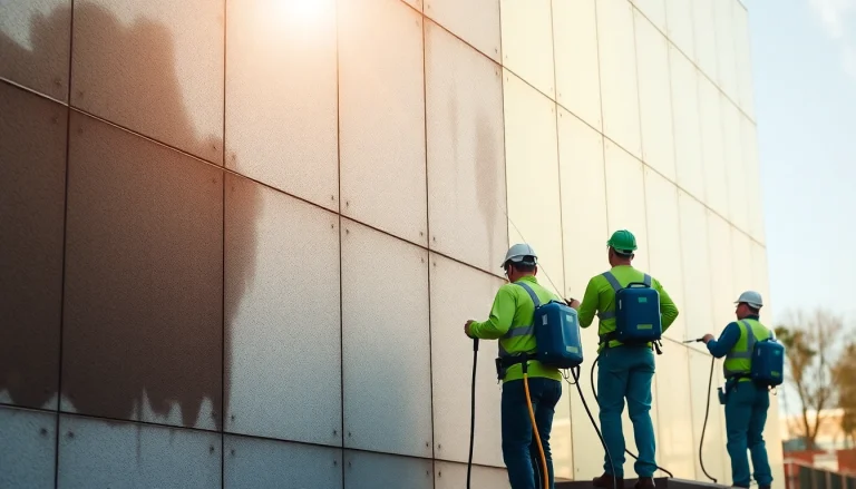 Low-pressure facade cleaning by SureClean revitalizing exterior surfaces effectively.