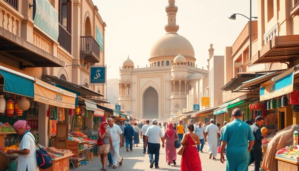 Sharjah news scene depicting local architecture and lively market atmosphere