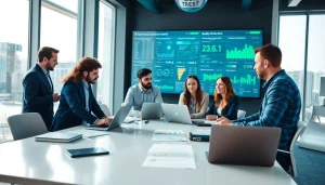 Analyze software quality assurance strategies at https://xqa.ca with a diverse team collaborating in a bright office.