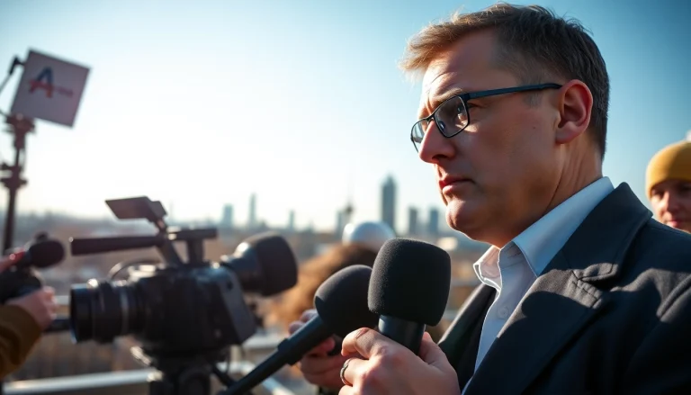 На https://sumytoday.in.ua важлива репортажна сцена з журналістом у Сумі.