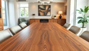 Admire the beautifully crafted Custom dining table adorned with stylish chairs in a cozy setting.