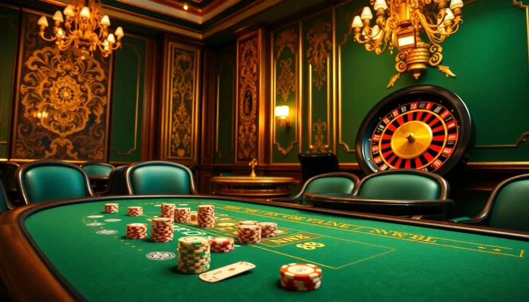 Engaging poker game atmosphere showcasing NK 88 chips at a luxury casino table.