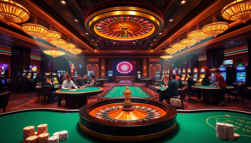 Experience the excitement of gambling at Trang Chủ QQ88 with luxurious casino visuals.
