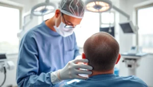 Performing a hair transplant london with skilled precision and a focus on patient care.