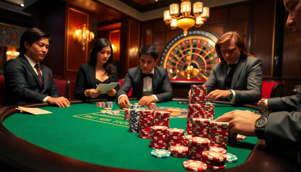 Rasakan sensasi dan kegembiraan dalam permainan slot Obral Toto dengan chip poker berwarna-warni dan roda roulette.