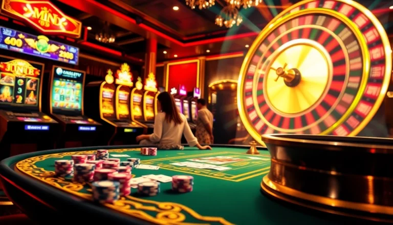 Players celebrating at MM 88 online casino with vibrant poker tables and exciting games.