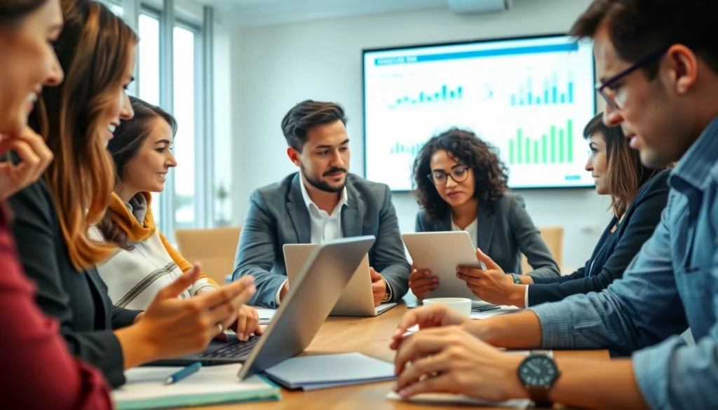 Analyze B2B Mystery Shopping strategies in a professional office setting with diverse team discussions.