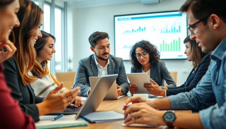 Analyze B2B Mystery Shopping strategies in a professional office setting with diverse team discussions.