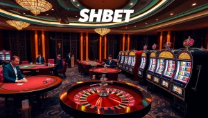 Experience the excitement of SHBET at a luxurious casino table with high-stakes poker.