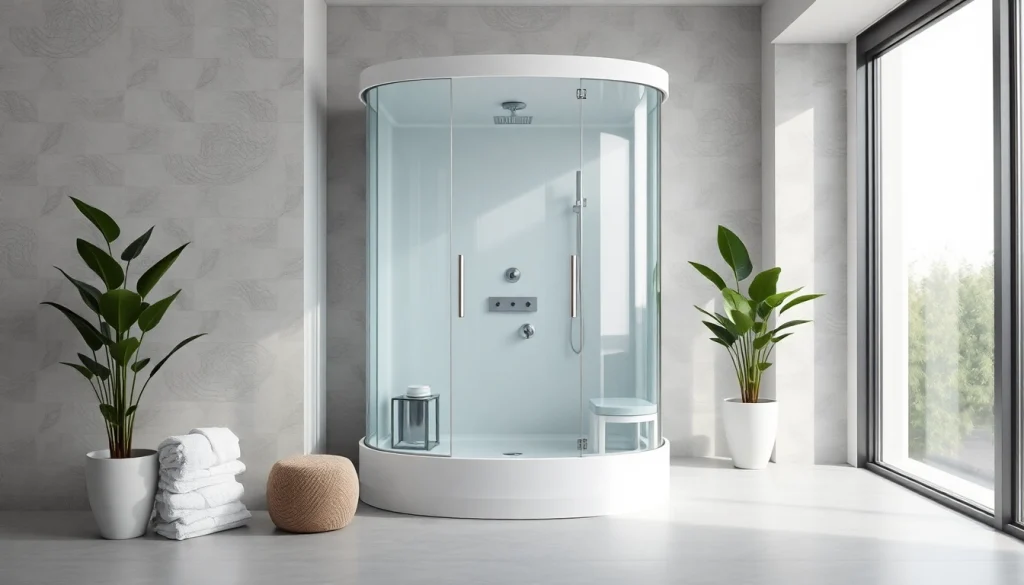 Duschkabine 90x90 in einem modernen Badezimmer, elegante Designs und beruhigende Farben.