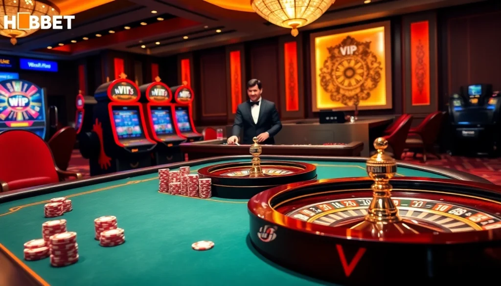 Experience the luxury of Clube VIP HHBET in this vibrant casino setting.