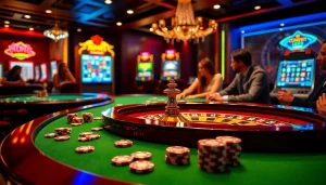 Engage in thrilling casino action at rr88 with rich poker chips and intense roulette gameplay.