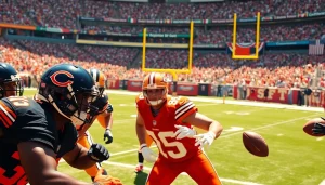 Bears vs 49ers football players competing passionately on the field.