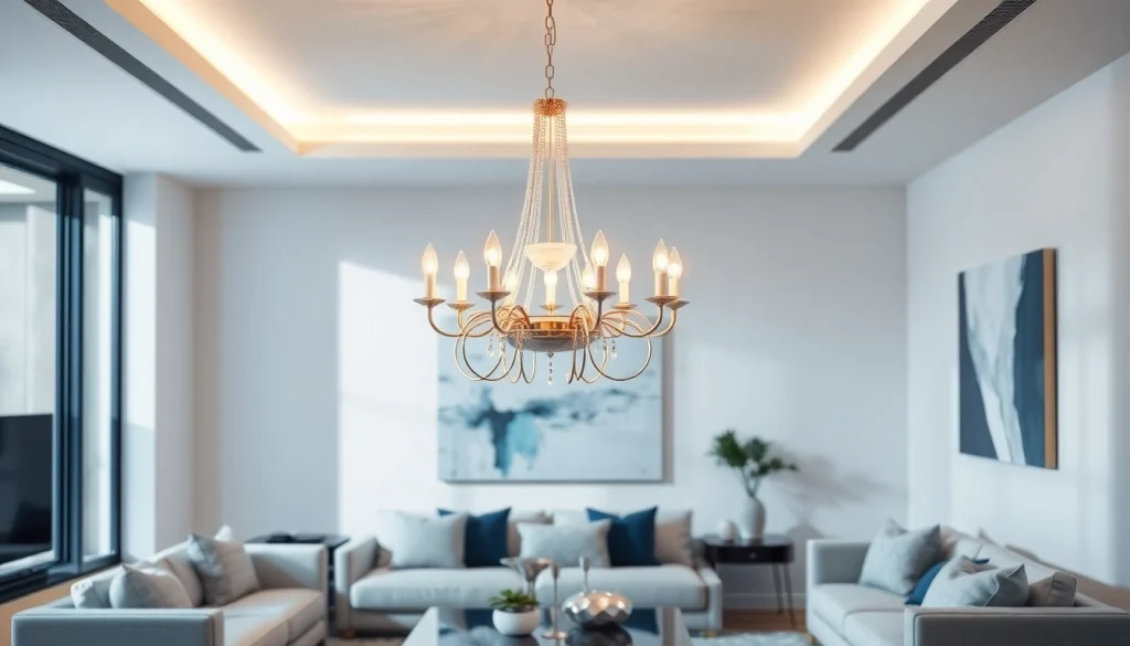 Illuminate your space by shopping ModernLighting with this stunning chandelier in a contemporary setting.