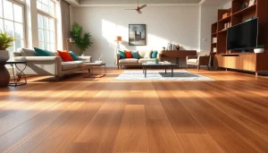 Enhance your home with quality flooring near me in a stylish living room.