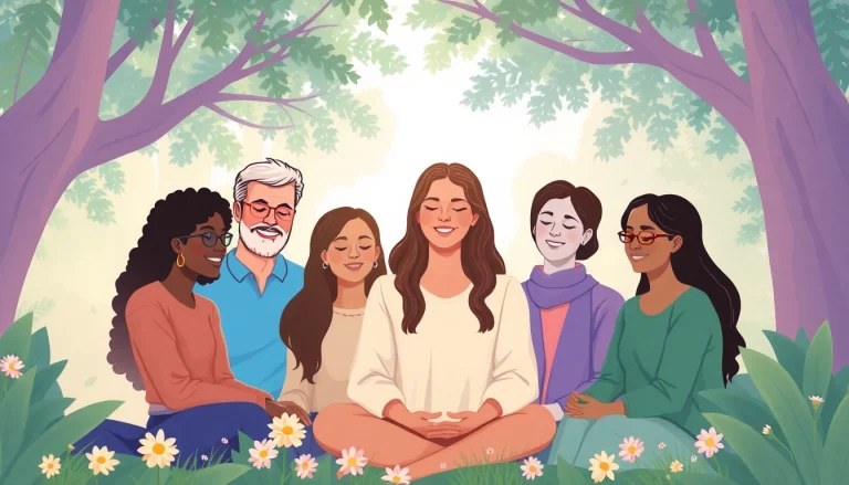 Engaging scene highlighting mental health awareness in a community support group setting.